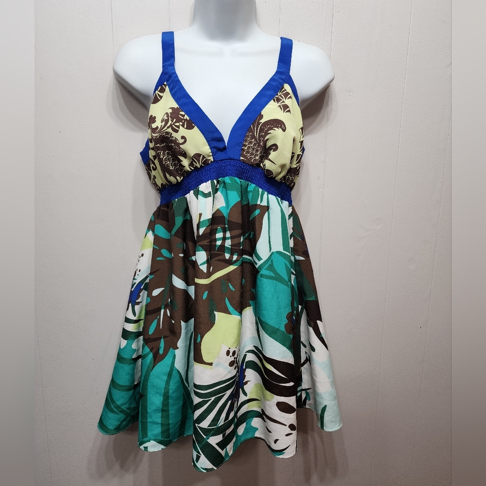 Metro 7 Sleeveless Top Size 6 Multicolor Summer Casual Lightweight VNeck B674
